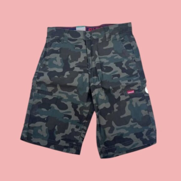 Levi's Boys Khaki Camo Shorts Zip Fly & Button Closure NWT - Picture 3 of 4